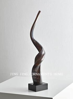 复古中式玻璃艺术扭曲牛角摆件样板间客厅电视柜玄关台装饰工艺品
