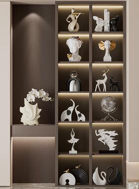 客厅玻璃展示酒柜摆件艺术软装电视柜玄关餐柜装饰品高级感摆设