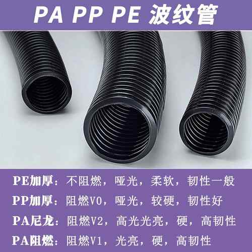 阻燃波纹管PP加厚开闭口V0防火聚乙烯塑料穿电缆线软管波浪管防水 - 图2