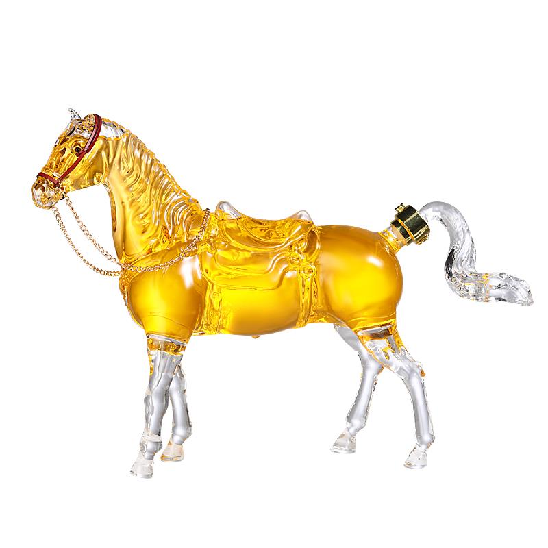 New horse-shaped wine bottle high borosilicate glass thickened zodiac made in China special high-end ornaments for wine zodiac