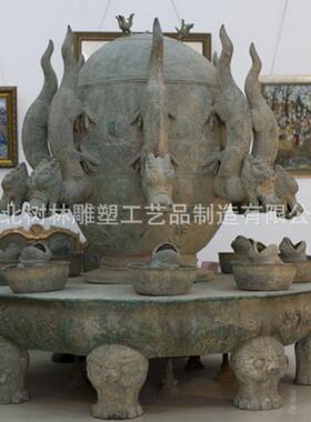 纯铜铸造古代仪器 圭表雕塑浑天仪铜雕摆件地动仪铜雕塑