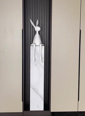 大白兔子坐姿摆件极简创意客厅玄关展示电视柜酒柜壁龛雕塑装饰品