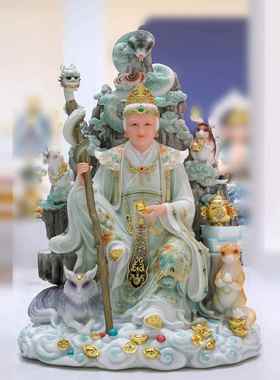 黑老太神像坐山黑姥姥黑奶奶像铁刹山黑妈妈汉白玉家用供奉摆件