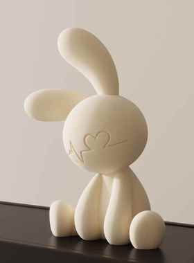 坐姿兔子摆件客厅入户玄关酒柜电视柜家居软装饰品高级感小众礼物