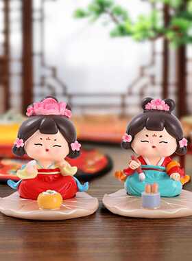 文房手1056-26雅汽集仕女机支架唐小环摆件车装饰品树脂工艺品摆
