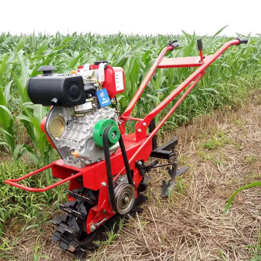 One-wheel plowing micro tillage machine, half plowing trencher, fertilizing and sowing, ground chain track micro tillage machine