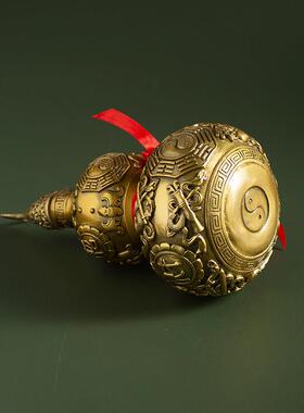 八卦铜葫芦摆件开盖空心客厅卧室家居装饰品玄关酒柜博古架工艺礼