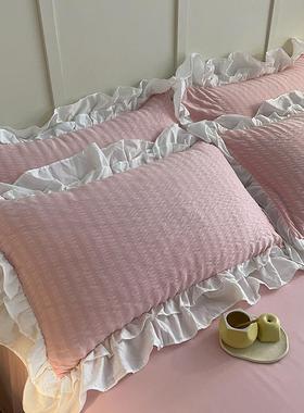 A6L公主风床品床单四件套夏季夏春夏款小泡芙被套宿舍单人床上三