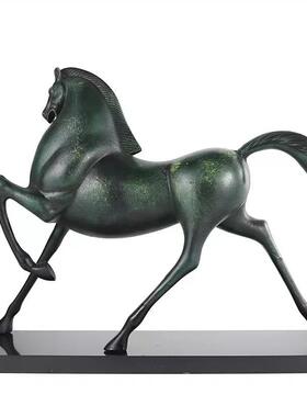 新中式现代抽象创意动物马几何雕塑摆件样板房家居客厅玄关饰品