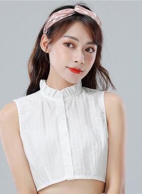 假领子女百搭假领衬衫纯棉装饰领荷叶边假装饰领立领棉麻配毛衣领