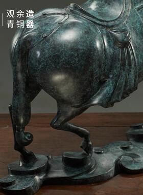 新款观余 精品纯青铜马雕塑办公品室客厅唐摆件家踏居饰品礼 马祥