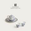 Mr. Ji's silver blue and white tangled lotus Xishi pot one pot two cups travel kung fu tea set portable high-end
