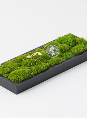 新中式永生苔藓盆景微景观装饰品酒店会议餐桌面假花彷真绿色植物