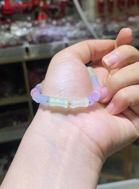 2026彩色琉璃竹节手串简约百搭少女心手链女款手饰品闺蜜礼物
