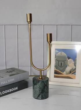 烛台件北欧风格样板家复用客TAE厅装饰品欧式美式古轻奢浪摆漫房