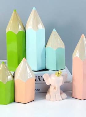 家居摆件饰品树脂工艺品书柜彩色铅笔ins风摆件创意文化家居装饰