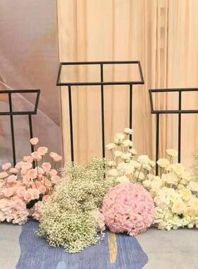 婚礼堂仿真玫瑰花球秀场风婚礼成品桌花器绢花团装饰舞台路引球花