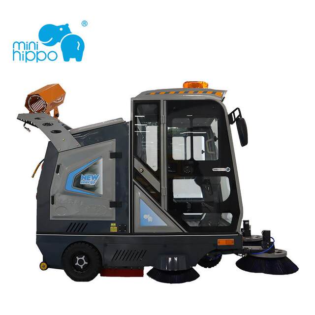 Little Hippo Electric Sweeper ຂັບລົດ Sweeper ກາງແຈ້ງພະລັງງານໃຫມ່ ສຸຂາພິບານຂີ້ເຫຍື້ອທໍາຄວາມສະອາດອຸດສາຫະກໍາ Sweeper