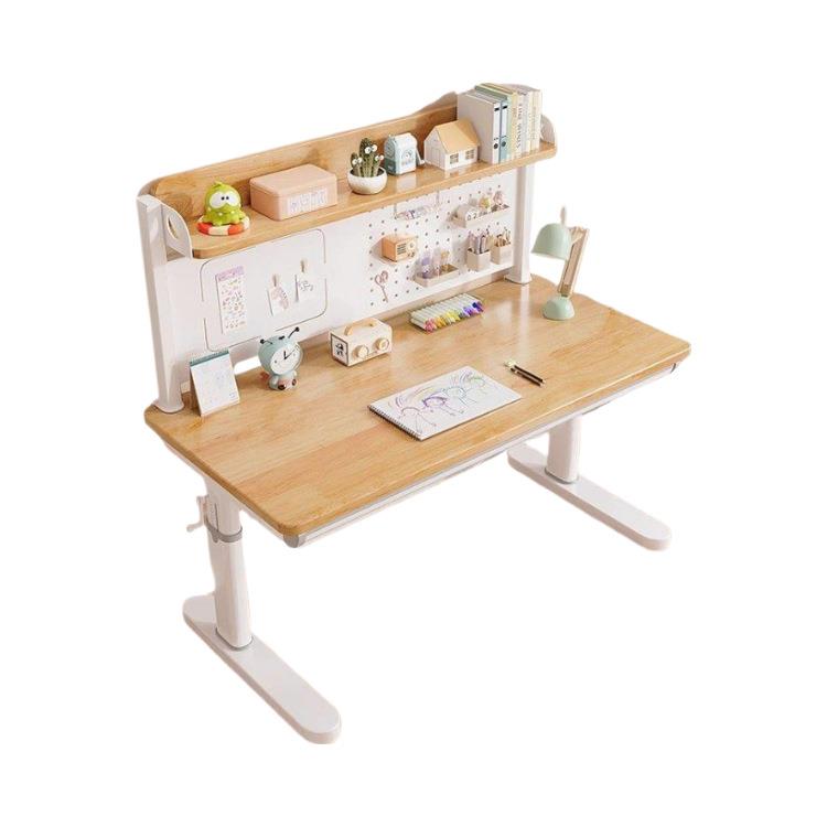 Rubber wood children's study table, primary and secondary school student desk, lifting table, solid wood writing table, household table and chairs