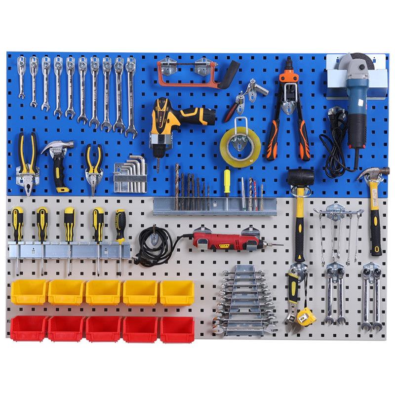 Factory direct sales hardware tool hanging board wall storage hole board display rack square hole hanging board hook tool hanger
