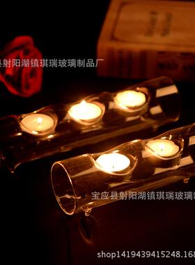 欧式田园风格浪漫家居玻璃蜡烛台厂家直销烛台可悬挂水晶玻璃烛台