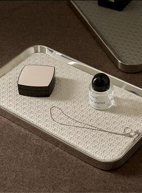 北欧UYT简装约香薰皮革托盘客厅卧室桌面置物属盘家用金蜡烛饰摆