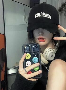 黑色棒球帽女春秋季防晒韩系大头围深顶宽帽簷百搭显脸小鸭舌帽男