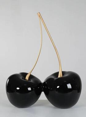 现代轻奢大樱桃摆件客厅沙发电视柜旁样板房间酒店售楼处软装饰品