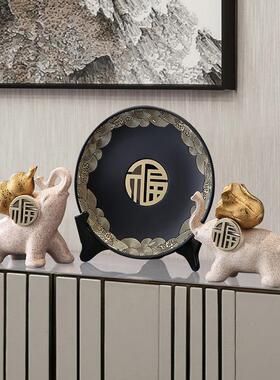 招财陶瓷大象摆件客厅电视柜办公室轻奢高档玄关葫芦装饰工艺品