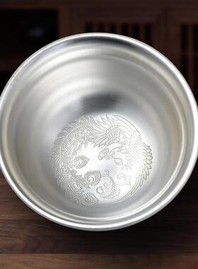 青瓷金鱼对杯陶瓷鎏银主人杯银龙杯银杯厂银器陶瓷杯木盒彩绘龙碗