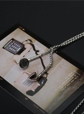 ins个性毛衣复古嘻哈钛钢项链