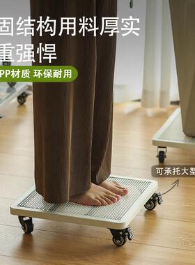 带刹车万向轮静音轮移动花盆托盘铁艺加厚特大号正方形底座带滚云