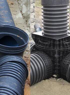 HDPE双壁波纹管排水管密度聚乙烯雨污分流市政管道污水处理管