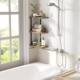 Spot corner rack iron wood combined with wall storage rack bathroom floating partition living room decoration rack