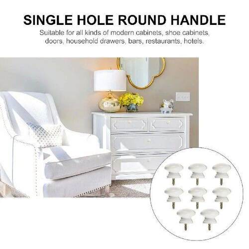 8 Pcs Solid Wood Handle Round Drawer Pulls Durable Brown - 图2