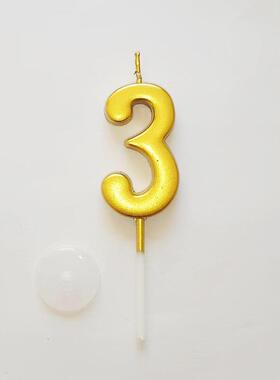 【10个装】金色数字蜡烛生日蛋糕装饰插件独立盒装曲线甜品台摆件