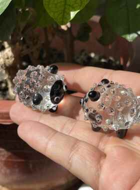 微景观农场动物模型 小号鸡鸭驴羊狗奶牛兔子沙盘素材苔藓景摆件