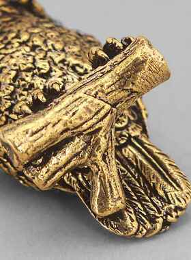 跨境黄铜实心猫头鹰摆件创意家居装饰品铜雕工艺品茶宠桌面摆