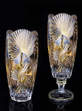 插花家居玻璃客厅透明摆件干花轻  花瓶养装饰品奢摆设摆件水欧式