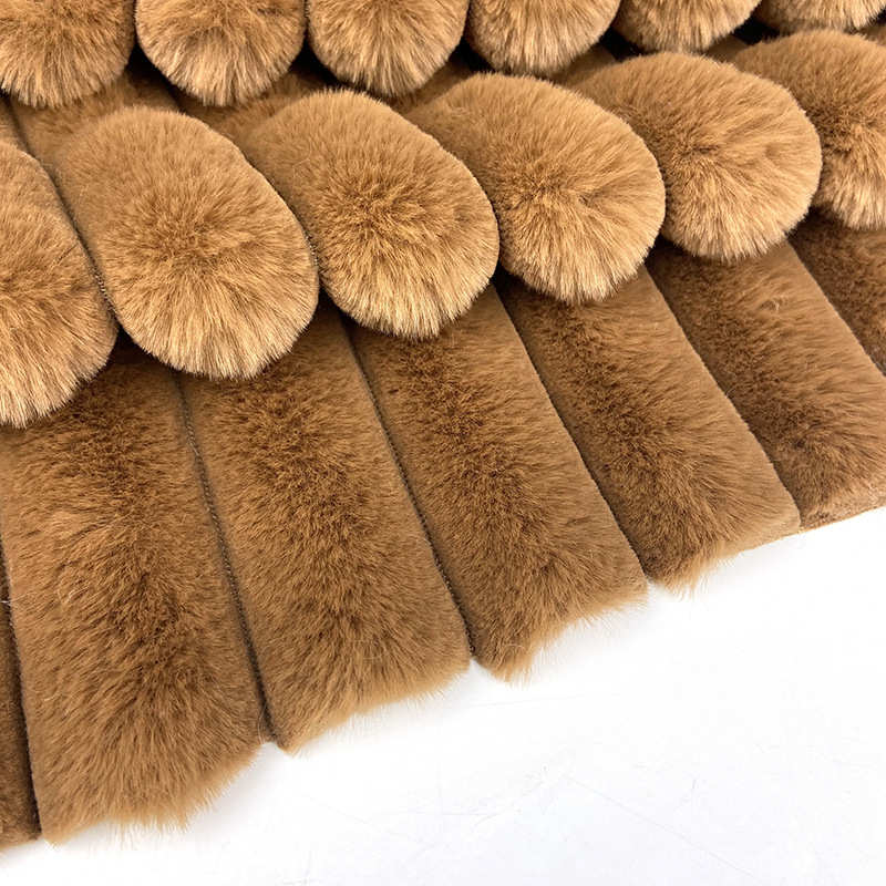 现货3.5CM兔毛抽条 竖条兔毛剪沟坑条绒布 家纺抱枕服装鞋材面料 - 图0