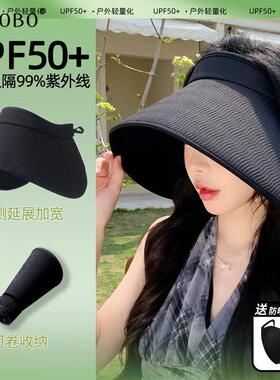 大帽檐灯罩防晒帽女春季新款百搭休闲防紫外线遮阳帽遮脸空顶帽子