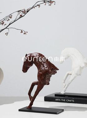 新式创意半身马楼书房桌摆件样面板房中售部卧室书房玄关BFY动物