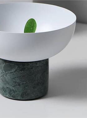 新款直销现代简约轻奢样板间餐厅餐桌电视柜茶几高脚水果盘金属托