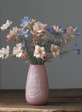 仿真花格桑花波斯菊餐桌客厅装饰花摆件假花绢花野餐拍照花束道具