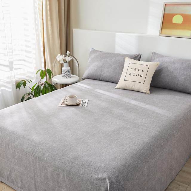 Thickened old coarse cloth bed sheet single piece double single student dormitory bed sheet modern simple big kang summer three-piece set