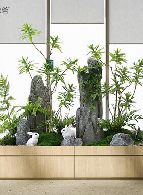 微景观彷真石头云海石原石天然雪浪石铺地庭院园林室内造景装饰