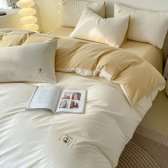 Simple four-piece set 100 pure cotton Class A full cotton sheets, bedding covers, bedding, bedding, dormitory three-piece set 4