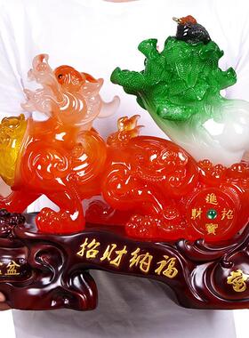 招财纳福貔貅摆件玉皮丘拉白菜客厅办公室店铺装饰工艺礼品摆饰开