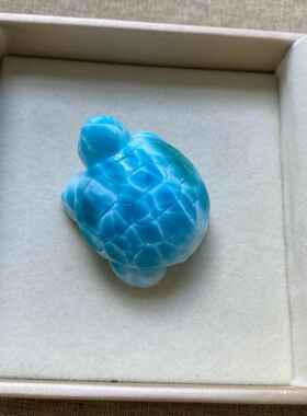 海纹石小乌龟吊坠拉利玛龙龟项坠锁骨链坠挂件规格39.2*32.5*20.7