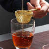 Traditional hand-woven silver mesh tea leak Brass tea filter teapot woven funnel handle tea filter tea set accessories